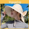 Summer Wide Brim Hat With Neck Protection For Women Outdoor Sun Shade Fashionable Uv Shield