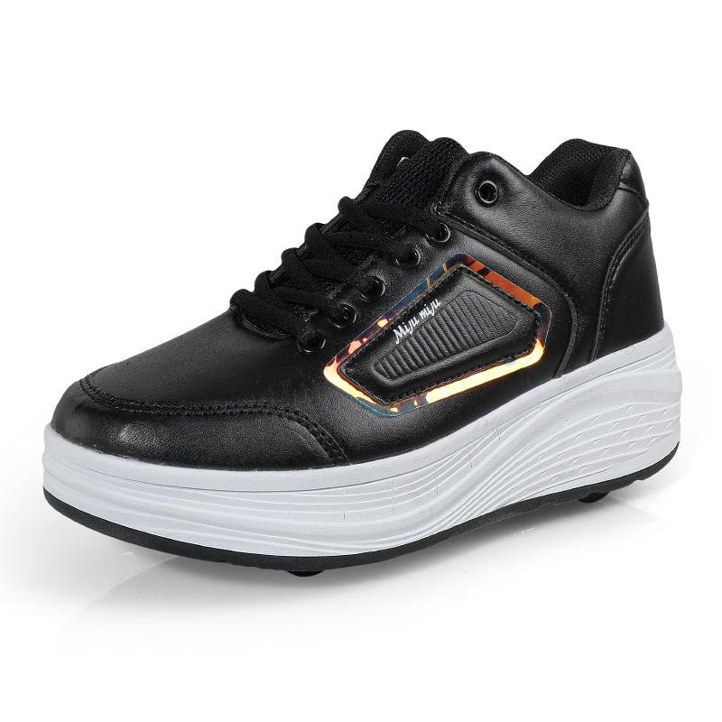 New four-wheel runaway shoes, children's roller skates, double-wheel charging models, luminous sports shoes, wheel shoes, skates, students