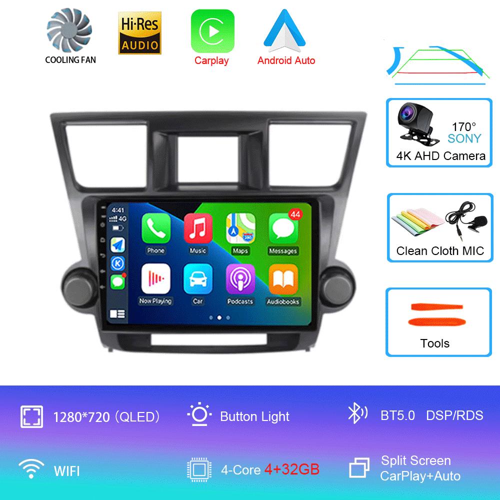 

Автомобильное радио Android 14 для Toyota Highlander 2009 2010 - 2014 Carplay Auto GPS BT навигация DSP 360 камера DVD видео 2 Din стерео