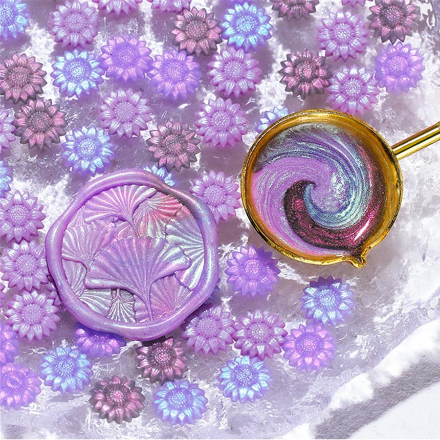 100 Stück/Beutel Aurora Sonnenblume Gemischte Farbe Siegelwachsperlen, für Hochzeitseinladungen, Briefumschläge, Wein-Geschenkverpackungen