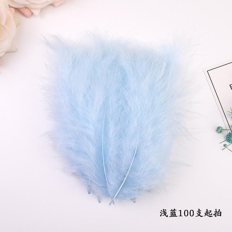 50Pcs Cross-Border Turkey Hairy Tail Plush Feather Colored Feather Dream Catcher Feather Light Bobo Ball Feather