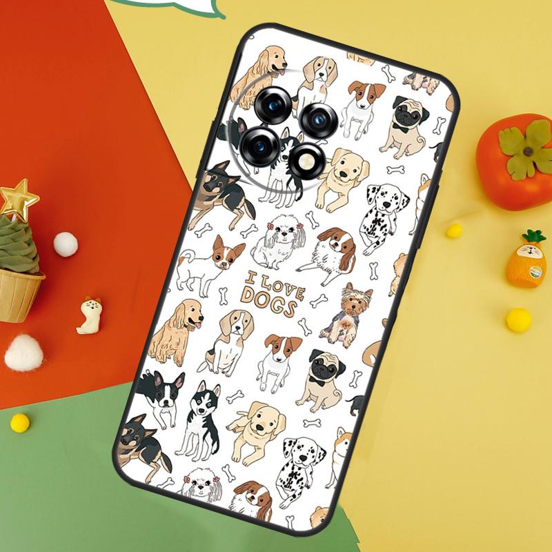French Bulldog Beagle Dogs Pattern Case For OnePlus 15 12 12R 13T 13R 13 11 9 10 Pro 10T 8T Nord 5 CE 2 3 4 Lite N20 N30 Cover