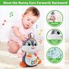 Wanonoo Easter Bunny Toys for 6 To 12 Months Baby Musical Crawling Toy for 1 Year Old Gilrs Boys, Light Up Walking Interactive Toys, Easter Gifts for