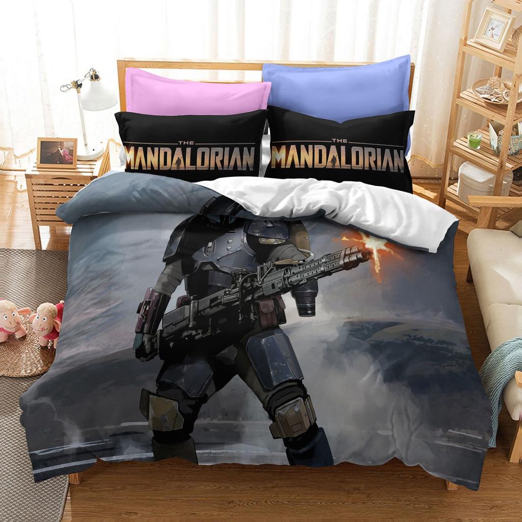 Juego de Ropa de Cama, Serie Mandalorian Tamaño Funda Nórdica de Tres Piezas