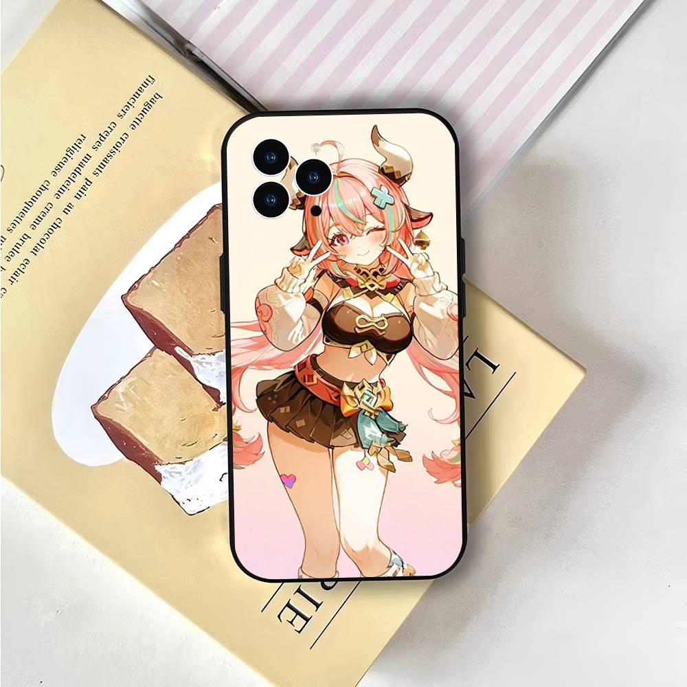 Varesa Anime Game Genshin Impact Phone Case For IPhone 17 Air 16 15 14 13 Pro Max 11 12 Black Silicone Cover