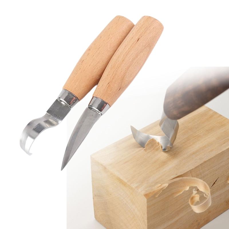 High Carbon Steel Spoon Hook Carving Cutter with Ergonomic Wood Handle Suitable for Woodcut Crafts Furniture Art Making