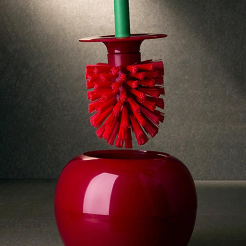 Long Handle Bathroom Cleaning Brush Creative Cherry Shaped Toilet Brush Set  for Bathroom Corner Cleaning Toilet Brush