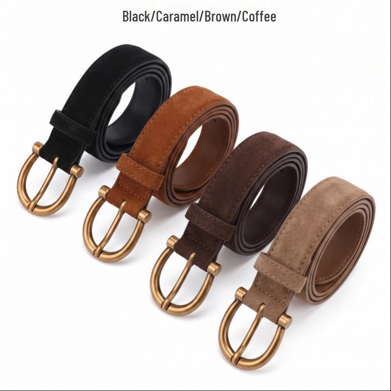 Women's Spring Style Genuine Leather Suede Belt - Versatile, Fashionable, Casual