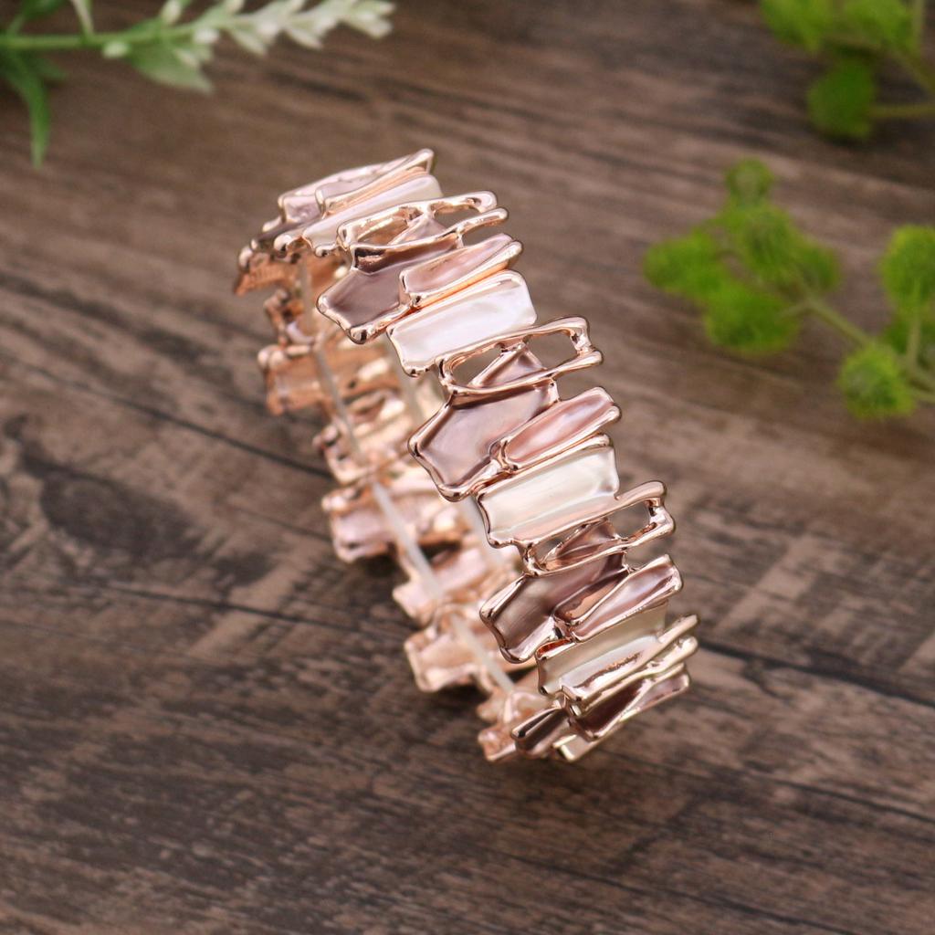 New irregular color dripping alloy bracelet, hand-painted oil geometric splicing women's bracelet