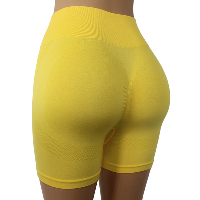 

Однотонные шорты для йоги с эффектом подтяжки ягодиц - Облегающая посадка, Утягивающая живот фитнес-одежда Small жёлтый
