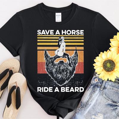 Save a Horse Ride a Beard Vintage Tshirt Men Women Unisex T-Shirt #31 Unisex T-Shirt