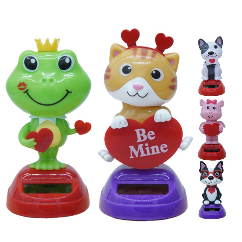 Solar tanzende Spielzeuge Dekorative Tier Armaturenbrett Verzierung Valentinstag Schreibtisch Verzierung für Heimdekoration Auto Armaturenbrett Dekor Figur