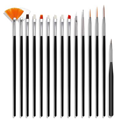 Pincel de unha para manicure Pincel de gel para nail art 15 peças/conjunto Pincel de unha Pincel de gel