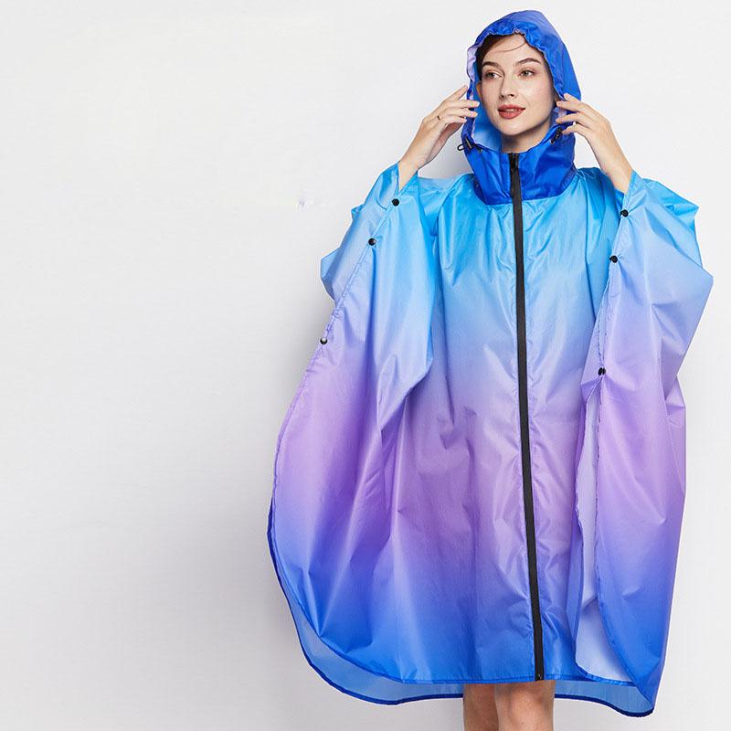 Bunter Damen Biker Regenmantel Leichter Regenmantel Poncho Herren Wasserdichter Umhang Regenmäntel Erwachsener Farbverlauf Motorrad Regenbekleidung