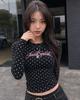 MUAHMUAH Dot Lettering Logo Long Sleeve T-Shirt [Black]