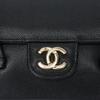 Chanel 26p Gold-Labeled Double C Logo Long Handle Grain Embossed Glossy Calfskin With Gold Metal Handheld Shoulder Bag Mini Female Black