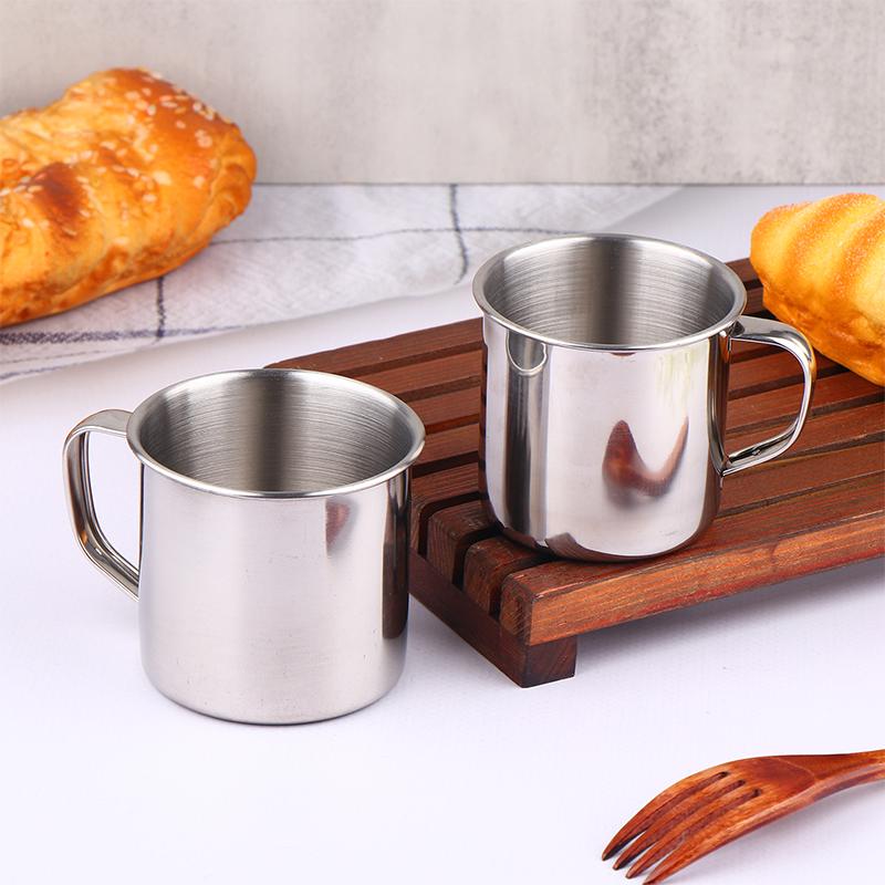 1Pc Stainless Steel Coffee Mug Camping Cup Portable Soup Mug For Travel Home Unbreakable Drinking Cup With Handle For Coffee
