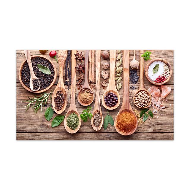 Nordic Modern Spoon Grains Spices Plakáty a obrazy Kuchyňské stěny Obraz na plátně Obraz do obývacího pokoje Cuadros
