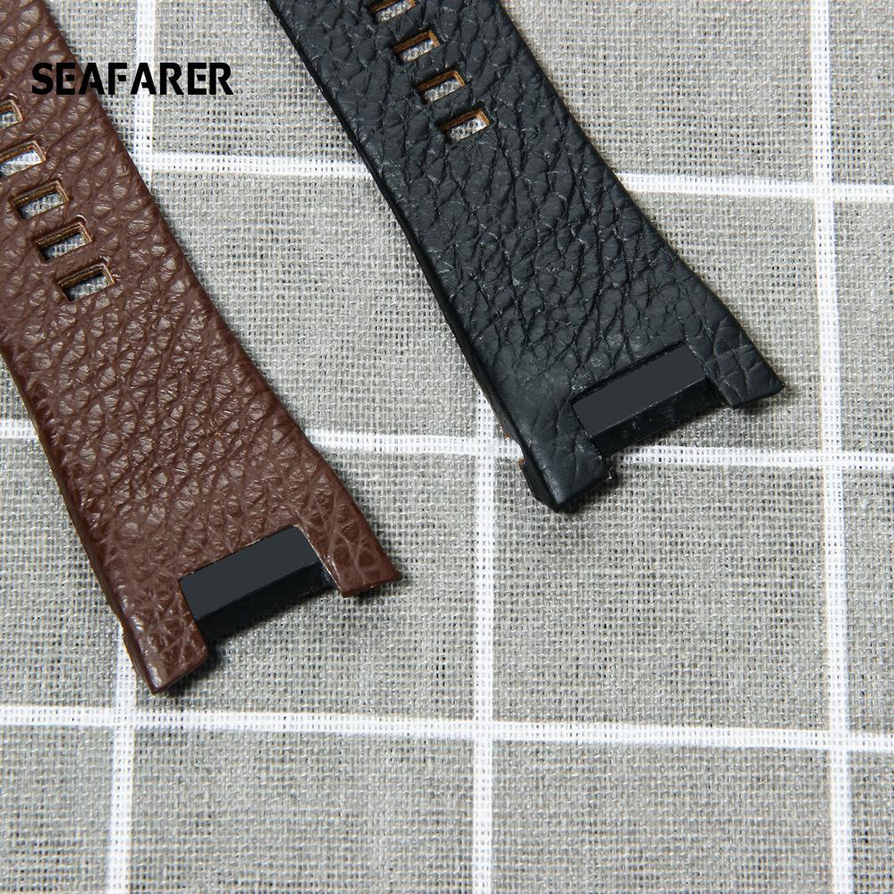 Applicable To Diesel 32mm Notched Watch Belt Men's and Women's Watch Accessories Leather Strap