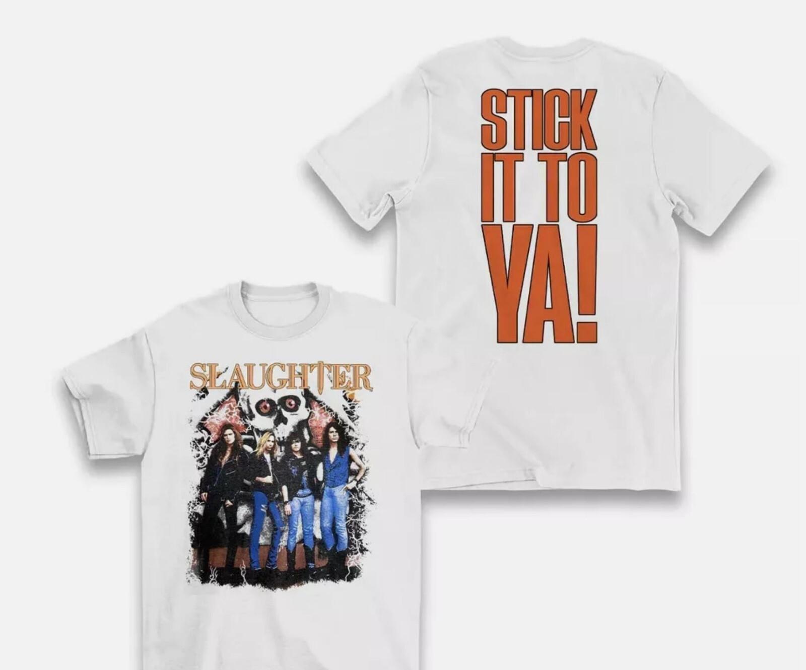 Slaughter Stick It To Ya! Tour Concert T-Shirt, Retro 90s Style Slaughter Music XL