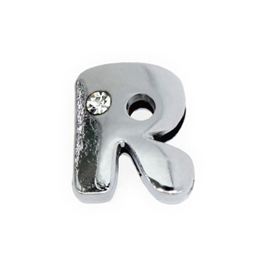 170pcs 8mm Silver Color Fat Slide Letter Charms Slider Alphabet A-Z For Leather Mesh Bracelet Keychain Necklace Jewelry Making