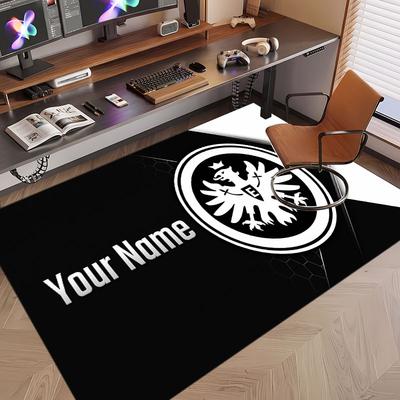 Tapis Personnalisé Motif Eintracht Frankfurt Impression Nom Texte Doux Antidérapant Tapis de Sol pour Décoration Intérieure de Maison