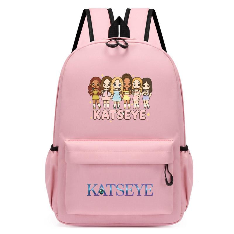 60123-18 Zaino Stampato KATSEYE Cartone Animato Zaino Impermeabile Scolastico per Studenti