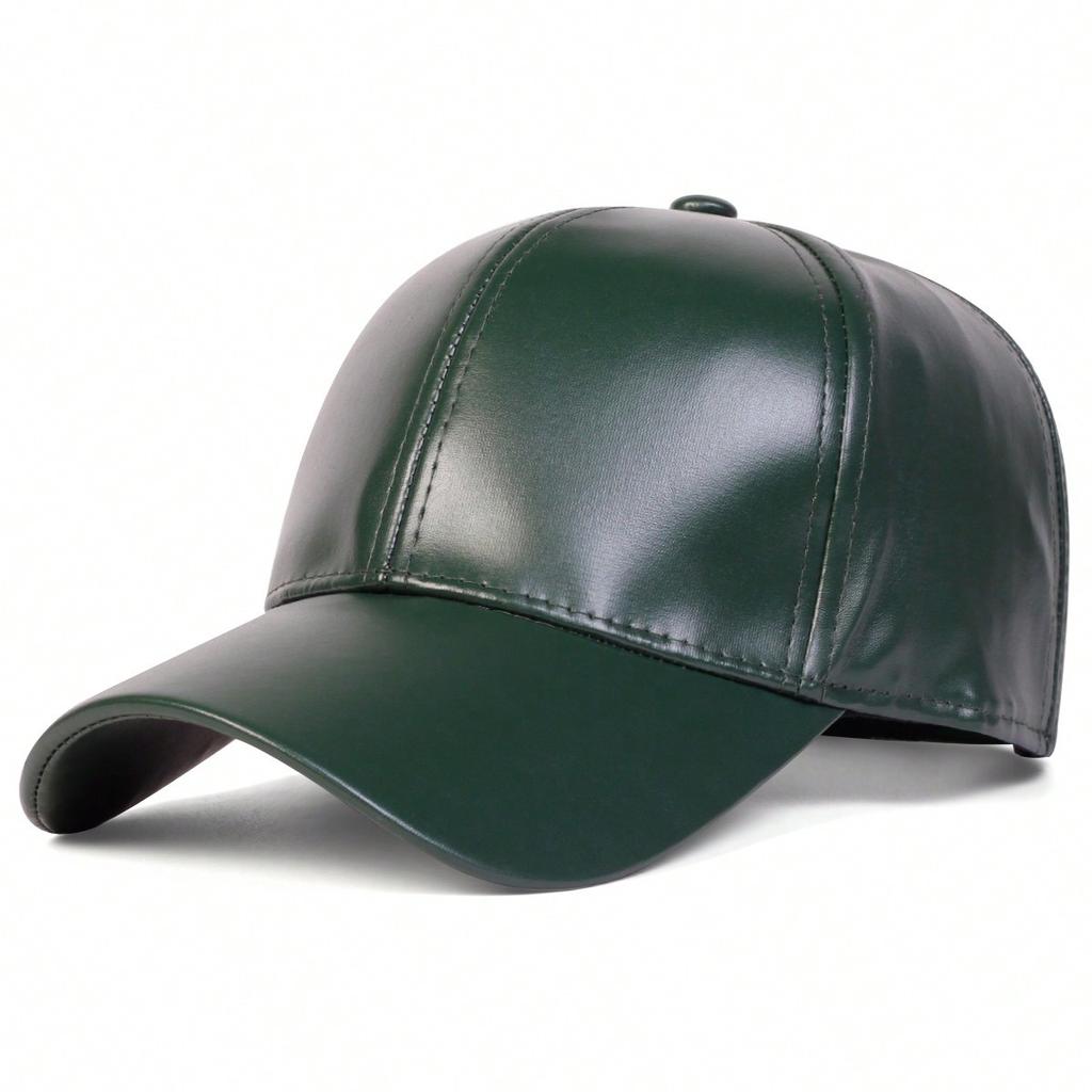 PU Leather Hat, Spring and Autumn Style, Men's and Women's Baseball Cap, Sun Shading Duckbill Cap