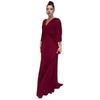 Womens V Neck Wedding Guest Dress High Waist Chiffon Maxi Dress Batwing Sleeve Flowy A Line Pleated
