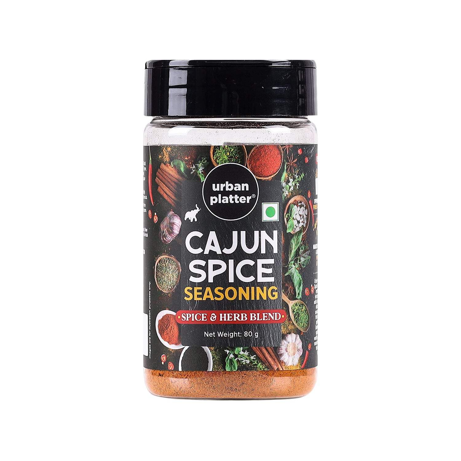 

Urban Platter Cajun Spice Seasoning, 80g (Bold Blend of French, African and Southern American Flavours | Spicy and Aromatic | Great for Fries, Gr