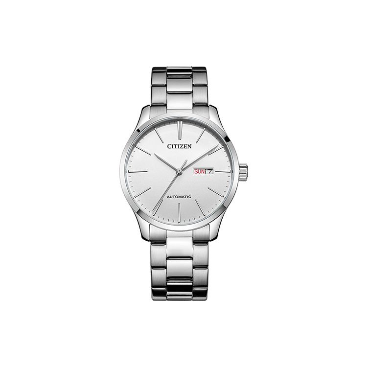 Citizen Classic Mechanical Calendar Display Waterproof Automatic Mechanical Movement Stainless Steel Watch Men watches Silver NH8350-83A White