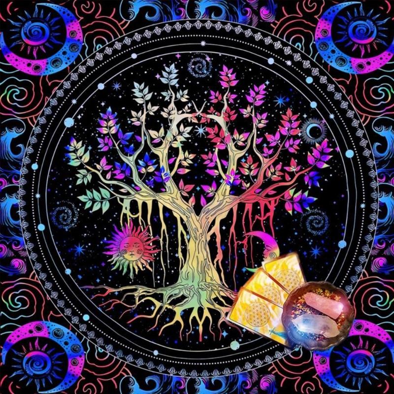 Square Shape Pendulum Divinations Mat Altar Tablecloth Board Game Card Pad Rune Table Cloth Metaphysical Board Game Mat