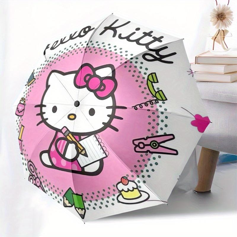 1pc Hello Kitty Stationery Set Umbrella with Plastic Handle,Suitable for All Seasons Home Travel Outdoor UmbrellaSanlio574