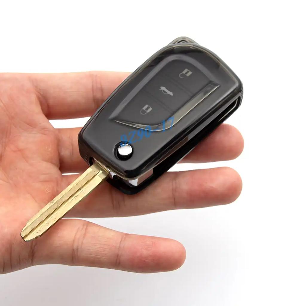 Clear Transparent Black Tpu Car Smart Key Cover Case For Toyota Chr Corolla Hatchback Sedan Rav4 Camry Le Hilux
