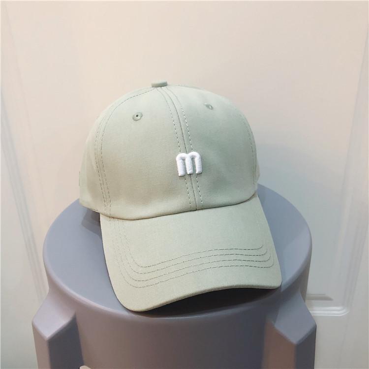 

ins versatile cotton small M letter baseball hat summer fashion soft top cap student visor Adjustable