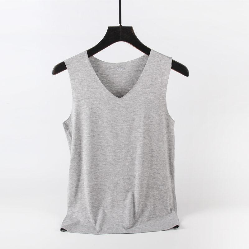 Summer Men's Vest Shoulder Large Size Stretch Sweatshirt Sports Fitness Sleeveless T-shirt Solid Colour Vest Tops