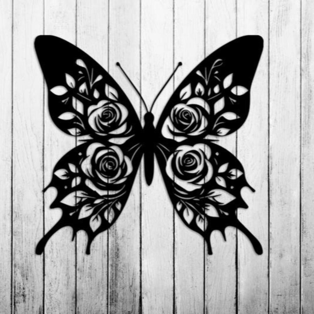 3D Butterfly Metal Wall Sculpture, Modern Iron Art, Creative Animal Home Decor, Wall Hanging Ornament for Living Room Bedroom