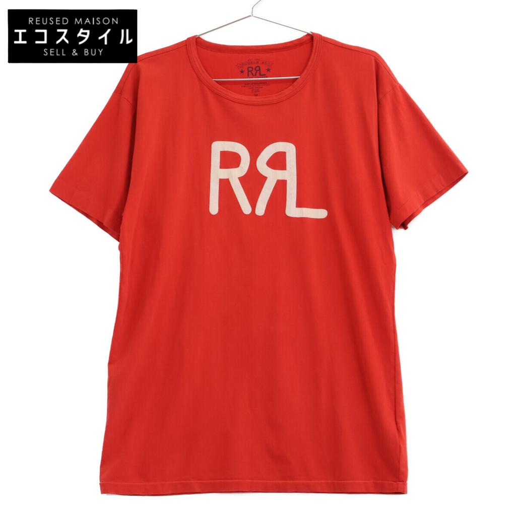 RRL Red Logo Cotton Short Sleeve T-Shirt tops M RedUsed