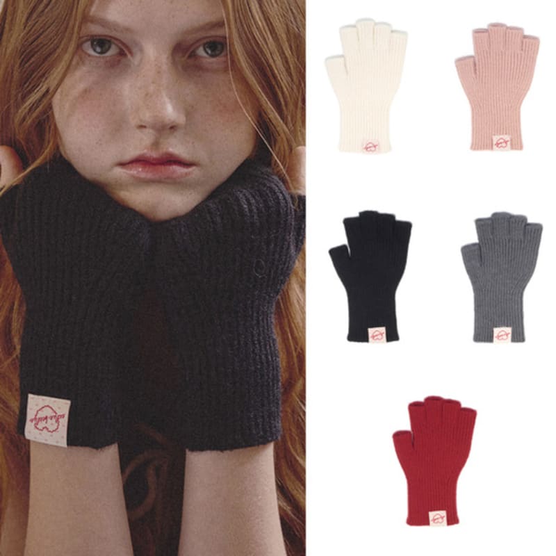 

ини бини перчатки без пальцев базовые полуперчатки Black