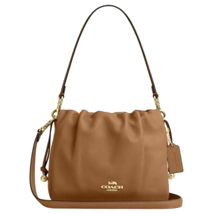 

Coach Faye 22 Logo Magnetic Closure Leather Shoulder Bag Small Women Shoulder Bag Honey-Brown CT763-IMT7J Basic Set (Bag+Dust Bag)