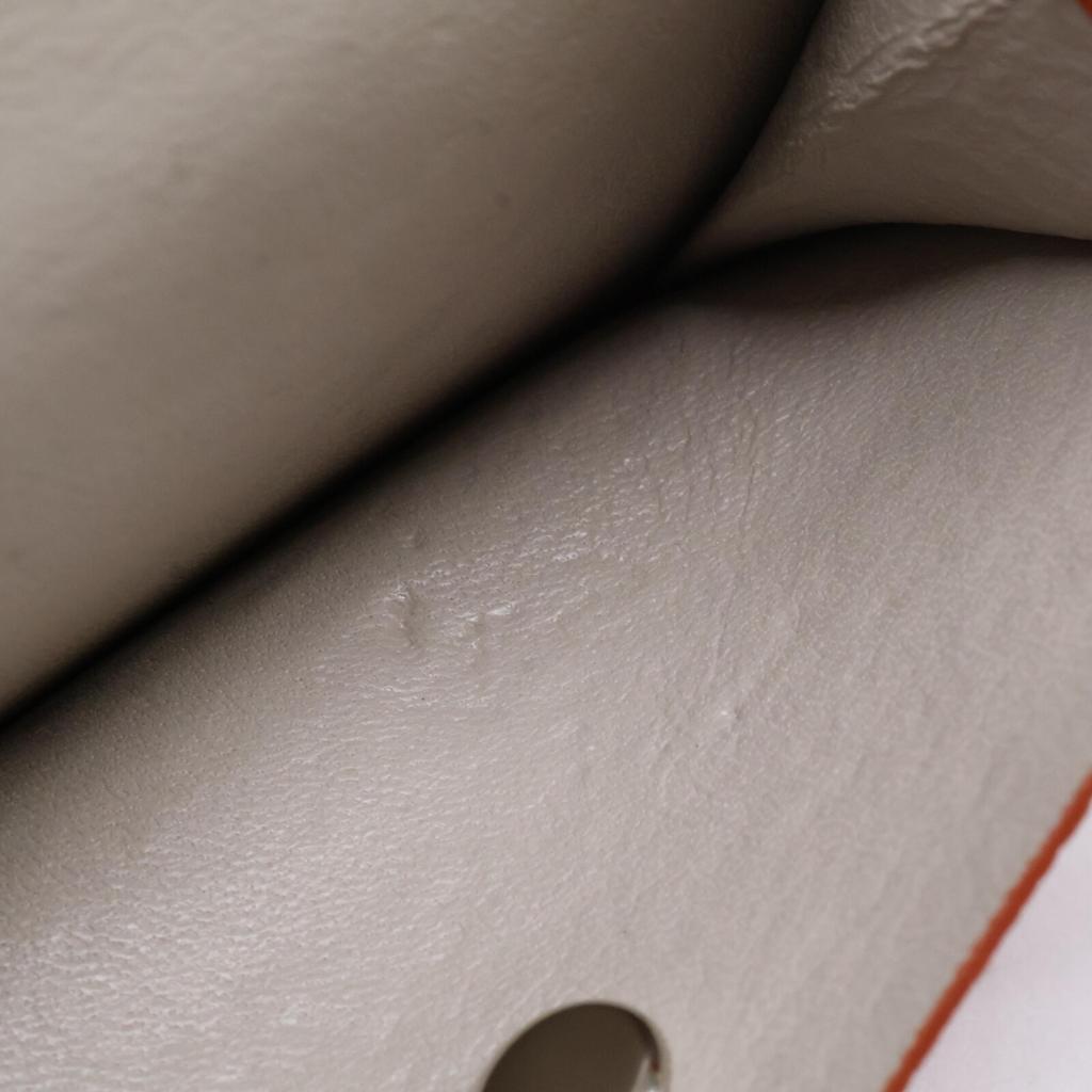 FUJITAKA [Excellent Condition] 677604 Chevre Full Leather Bifold Wallet Bifold Wallet with Coin Pocket OrangeUsed