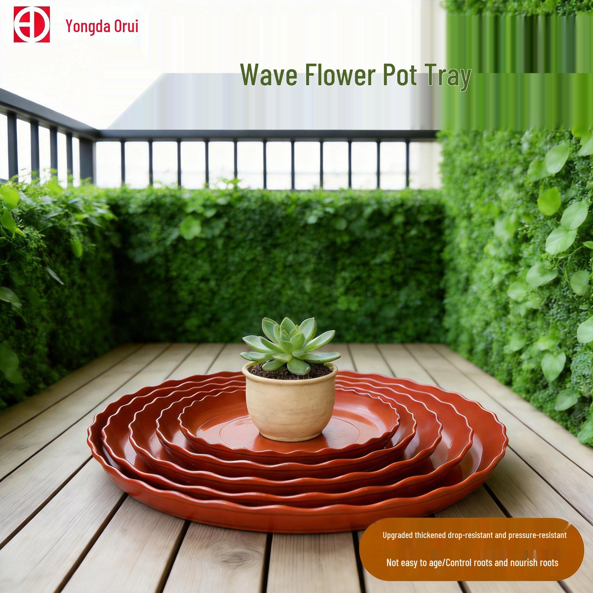 Round Thickened Water-Catching Flower Pot Base Tray 140# кирпич красный