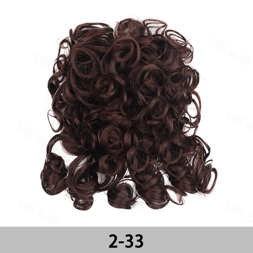 

MISS WIG Synthetic Messy Bun Short Curly Ponytail Extension Elastic Drawstring Loose Hair For Women Wear 25cm