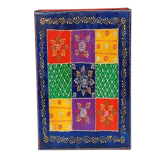 Decorative Bajot Chowki Stool 38.1 Cm Hand Painted Pooja Mandir Stool Bajot Cum Stool