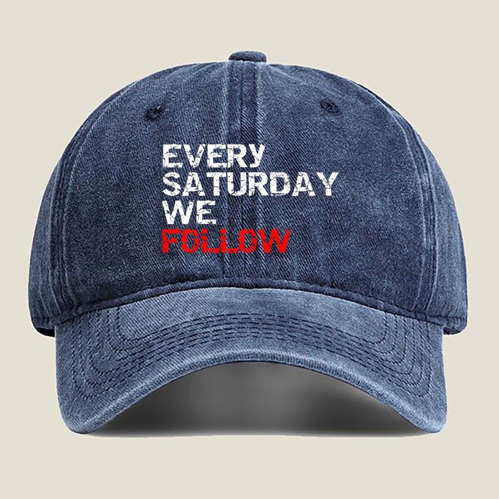 Every Saturday We Follow Fashion Washed Baseball Cap Hat Outdoor Activities