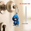 A Stylish 2D Skull Pendant with A Blue Hoodie Design, Suitable for Car Rearview Mirrors, Bags, and Home Decor