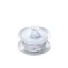 Non-Hot Touch White Porcelain Gaiwan Tea Cup with Lid - Small Size Ceramic Tea Infuser Bowl for Kung Fu Brewing