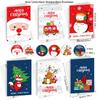 6pcs Mini Christmas Greeting Cards Merry Christmas DIY Folding Kraft Paper Card New Year Xmas Party Invitations Gifts Postcard