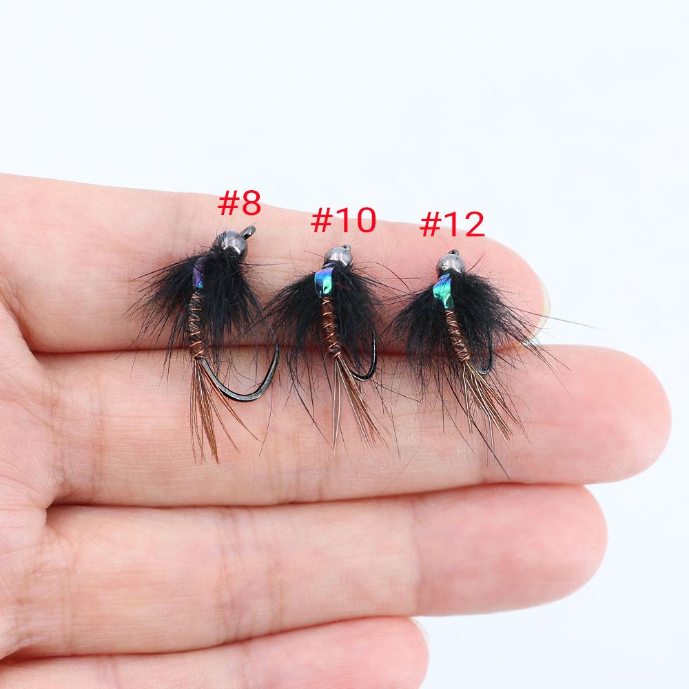 #8 #10 #12 Schnell sinkende Perlenkopf Flashback Fasanenschwanz Nymphe Hakenlos Haken Forelle Süßwasser Fliegenfischen Köder