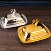 Decorative Covered Food Tray with Matching Metal Lid for Pastries, Butter and Fruit During Afternoon Tea or Family Dining
